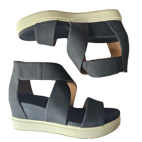 Dr. Scholl's Women's Sheena Strappy Black Criss-Cross Wedge Sandal US 9M - Picture 7 of 8